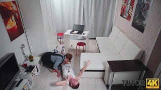 TUTOR4K. Older redhead isnt private teacher for man but just a slut